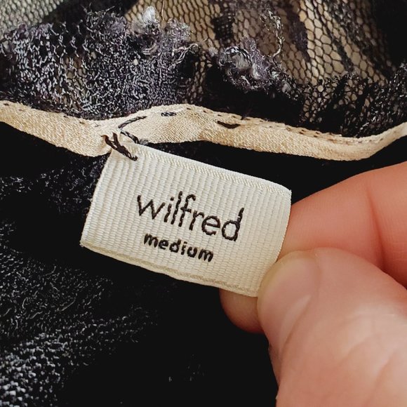 ARITIZIA WILFRED Silk Tulle Lace Cream/Black Dress - Picture 7 of 9